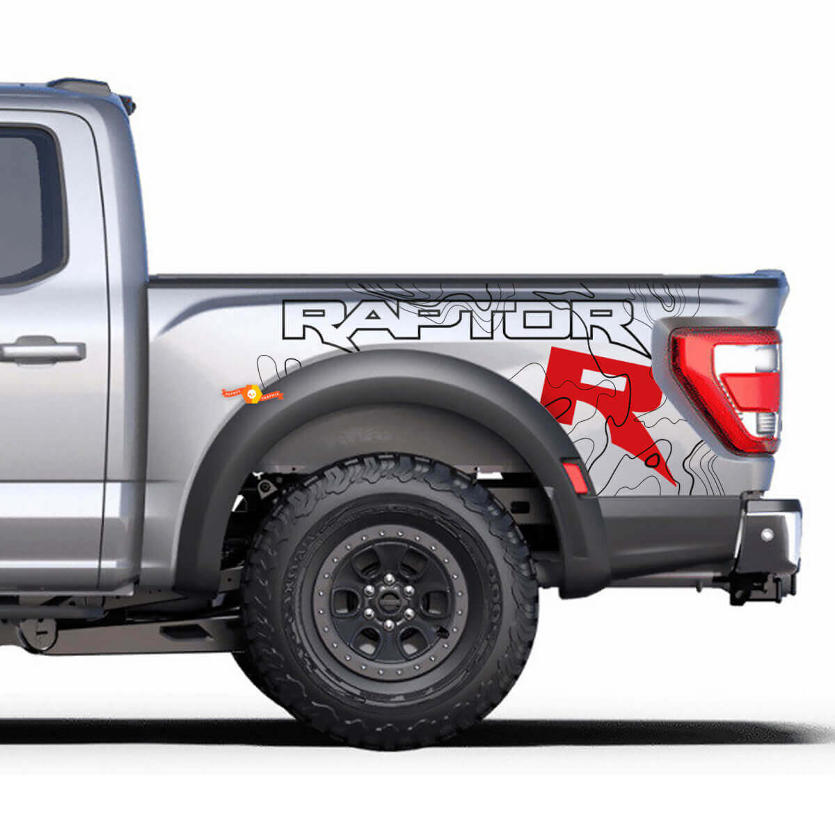 Grafica laterale del comodino adatta alle strisce del kit di decalcomanie in vinile Ford F150 Raptor R
