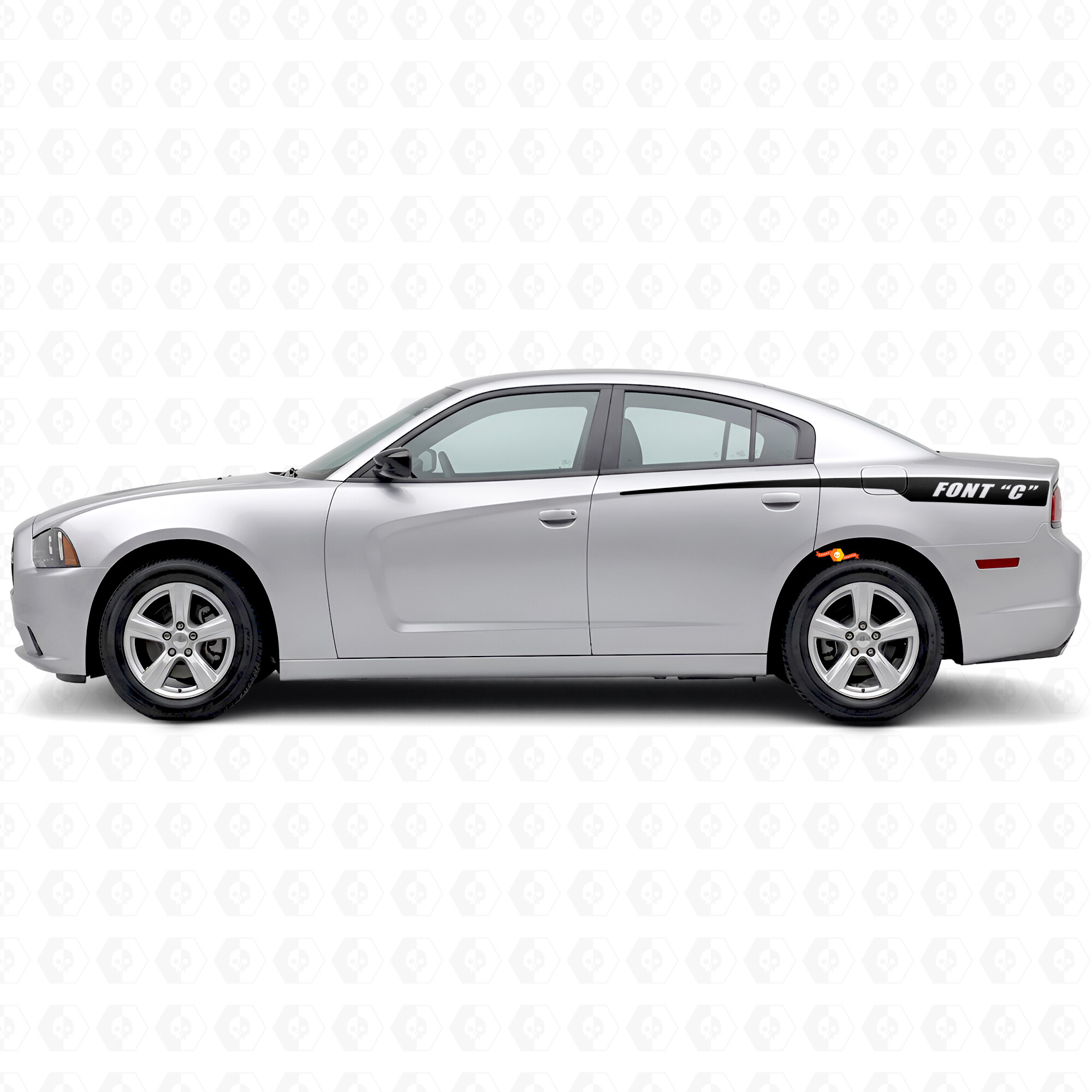 Adesivo Vinile Laterale a Strisce di Accento Personalizzate per Dodge Charger 2011-2014