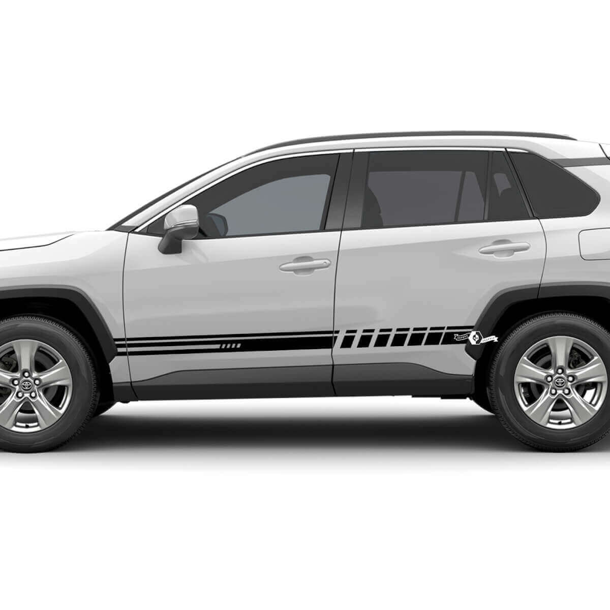 Adesivo Grafico in Vinile con Strisce a Scacchi Laterali per Toyota RAV4