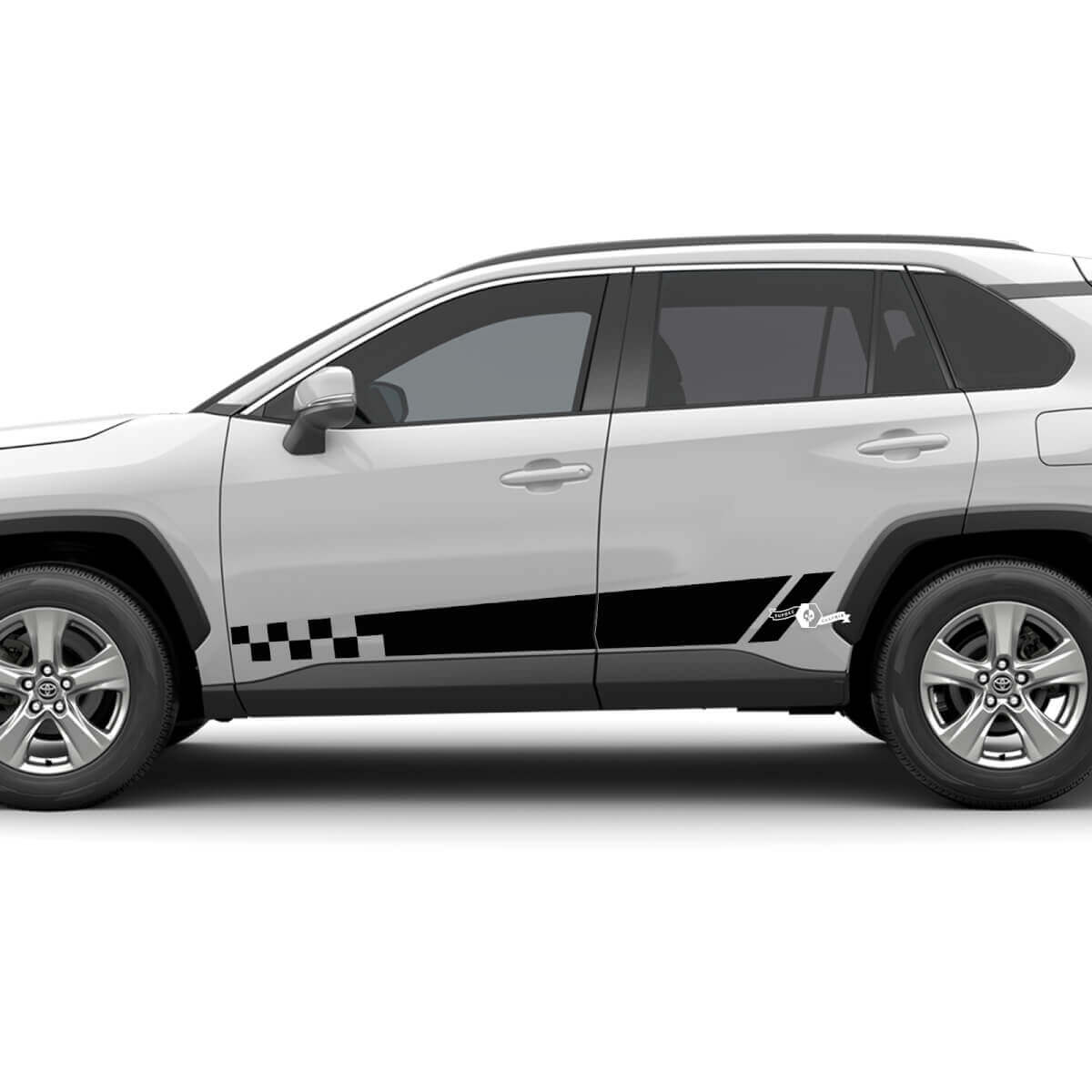 Adesivo grafico con decalcomania grafica in vinile con strisce laterali sull'ala adatto per Toyota RAV4

