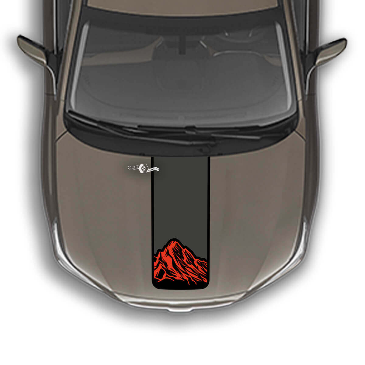 Adesivo grafico decalcomania in vinile montagne a strisce sul cofano adatto a Suba Outback
