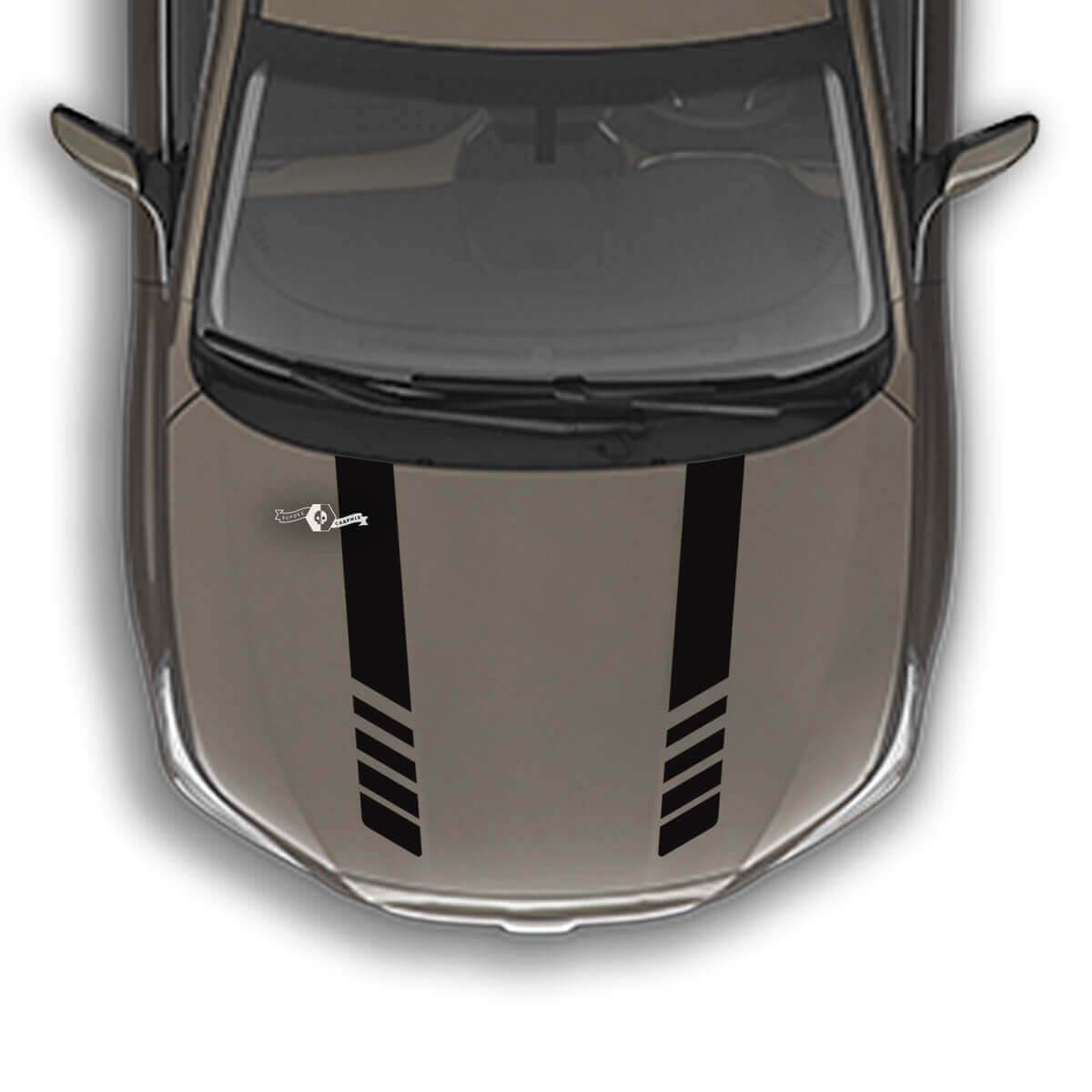 Adesivo grafico con decalcomania in vinile a due strisce per cofano adatto a Suba Outback
