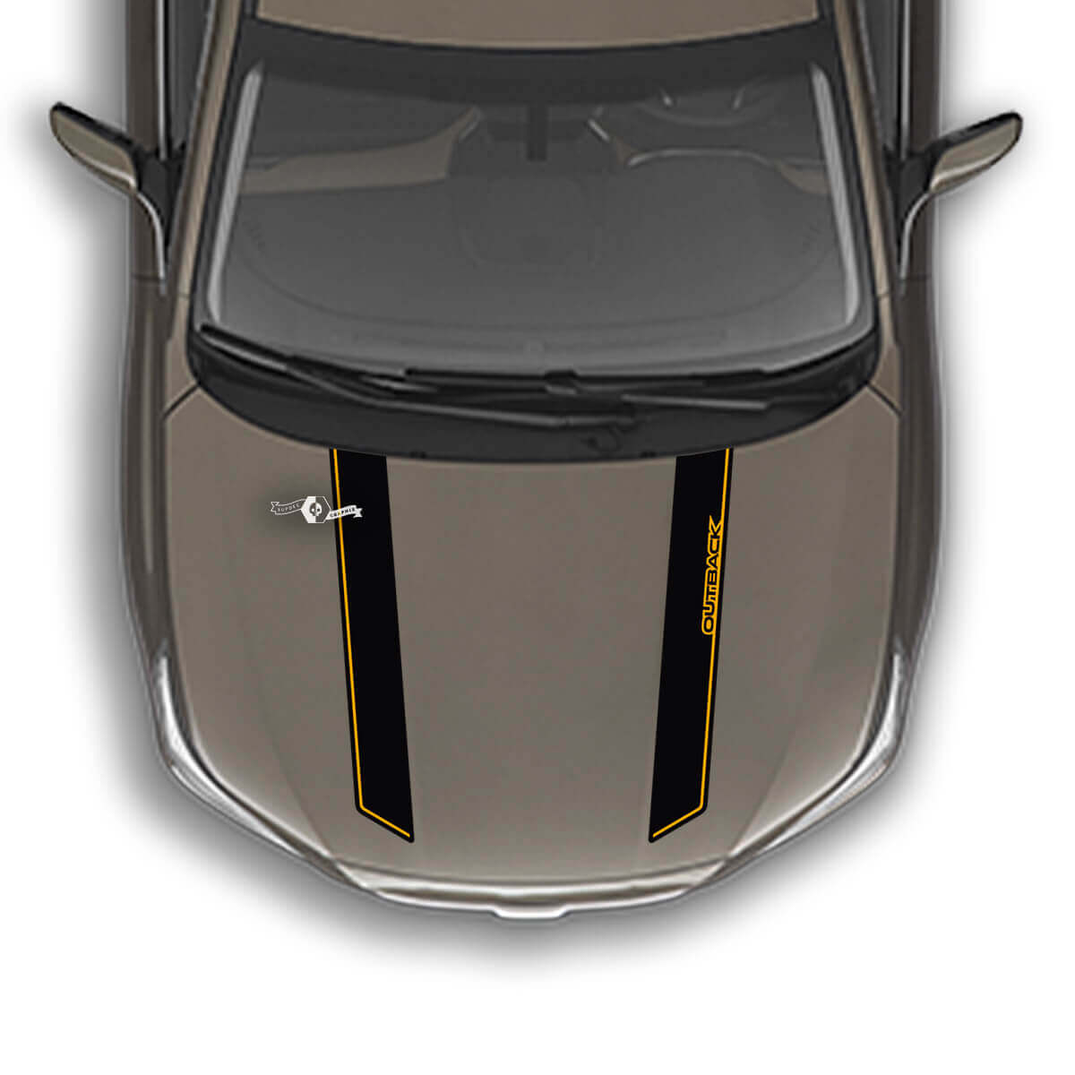 Adesivo grafico con decalcomania in vinile a doppia striscia per cofano adatto a Suba Outback 2
