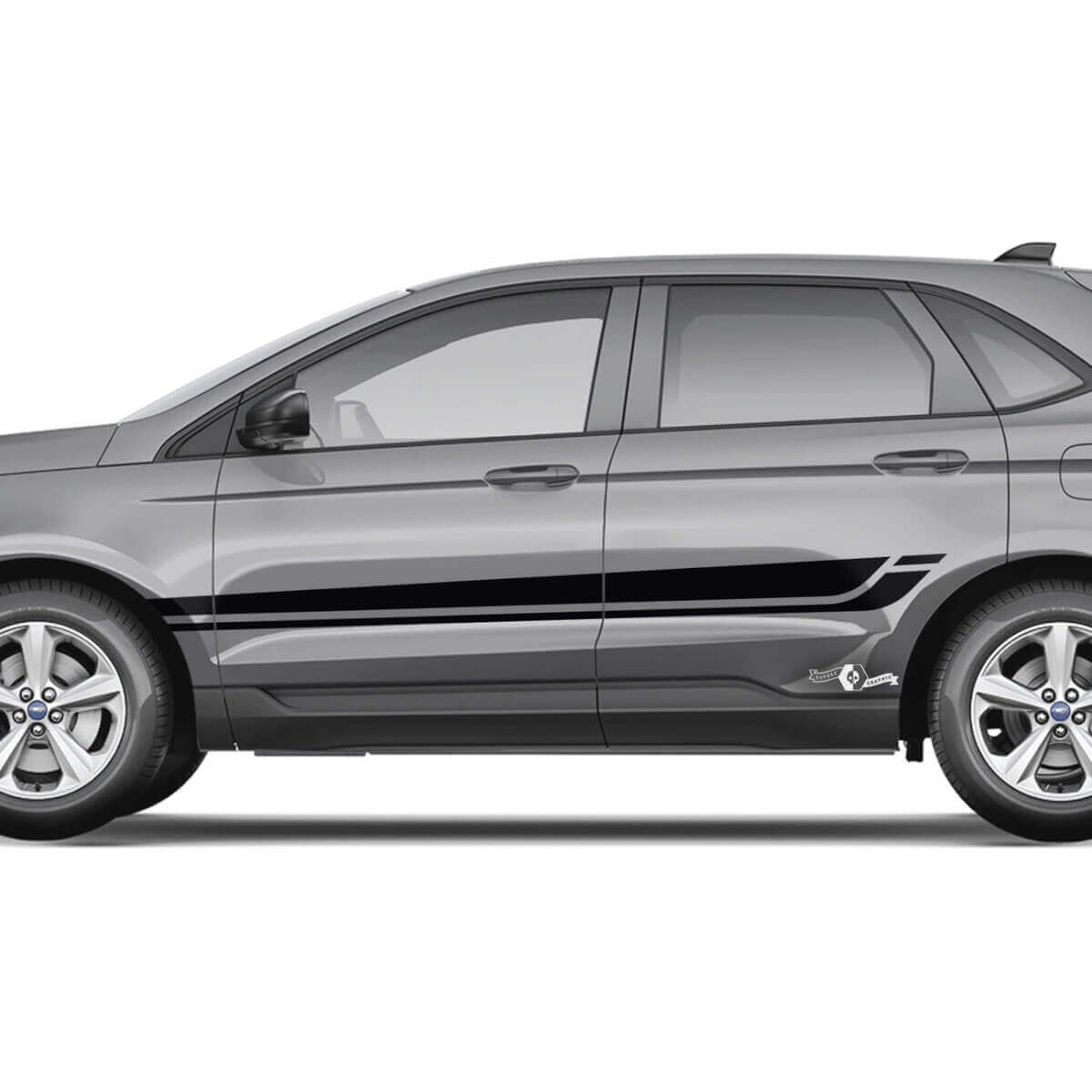 Ford Edge Line Strobe sotto l'adesivo grafico in vinile con decalcomania per il corpo in vinile Rocker Panel Stripes di Windows
