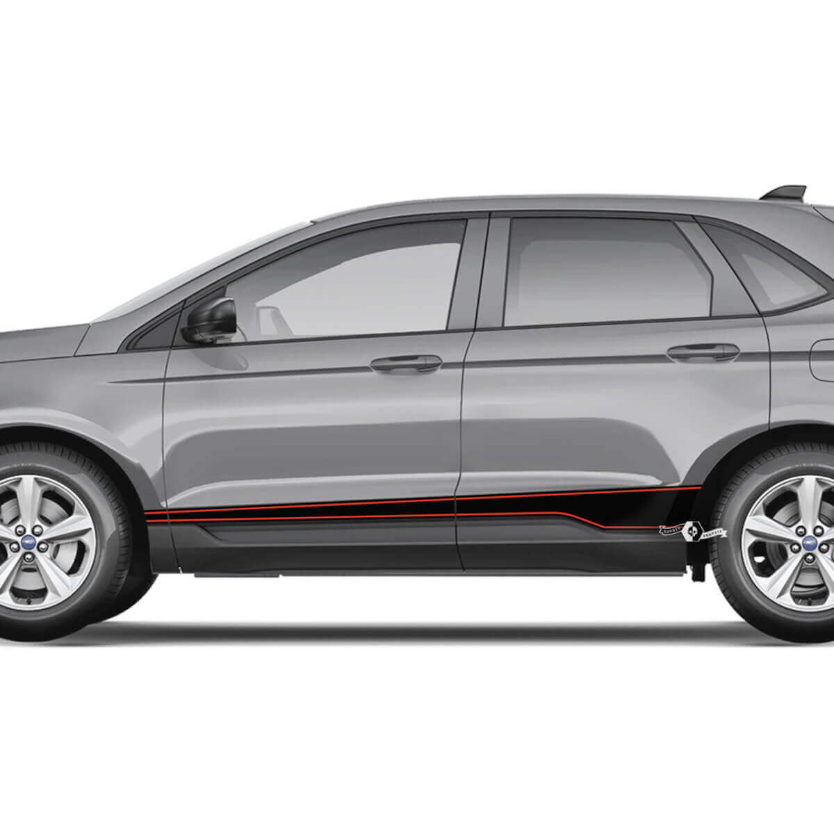 Ford Edge Rocker Panel Vinile Pin Stripes decalcomania del corpo grafica in vinile Adesivo decalcomania
