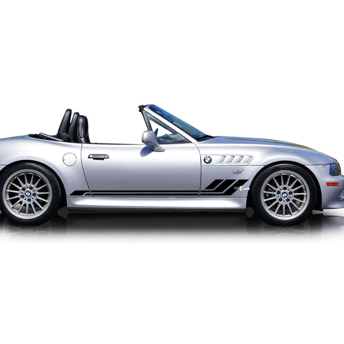 Coppia adesivo decalcomania in vinile per porte laterali BMW Z3 Wing Stripes

