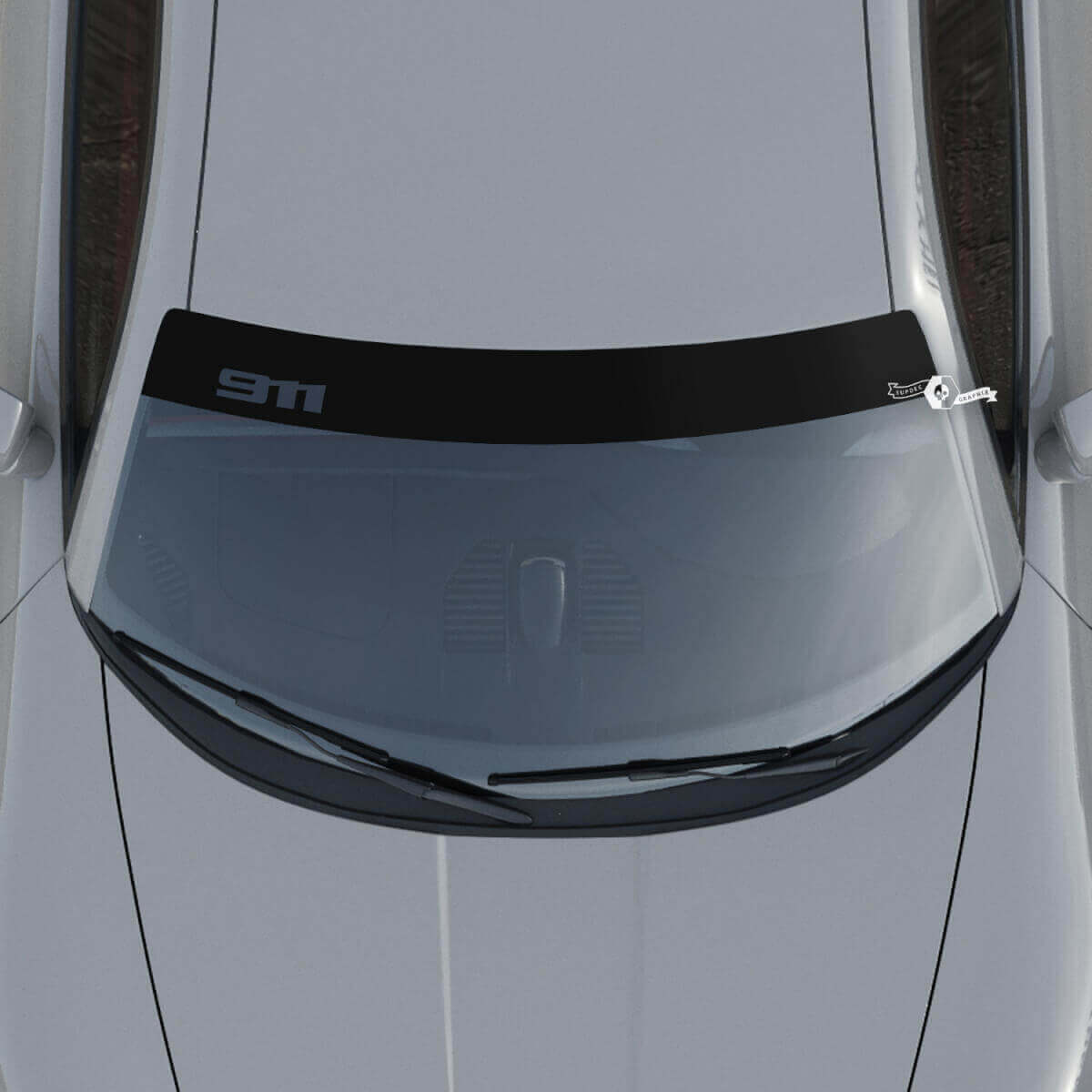 Adesivo in vinile per parabrezza con logo 911 per Porsche 911