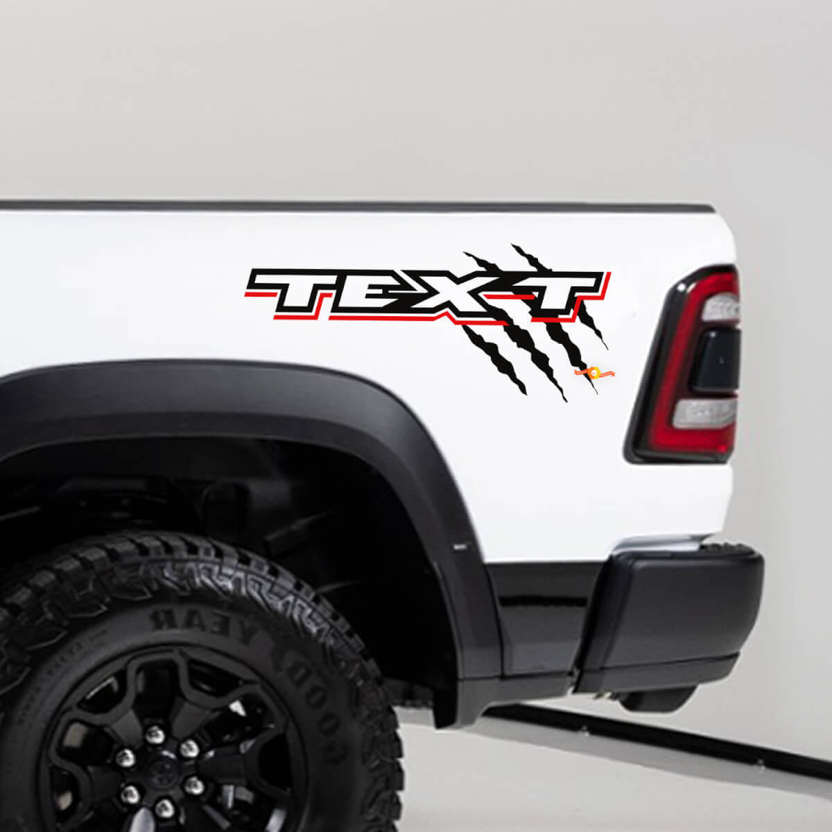 Adesivi in Vinile per Fiancata Cabina TRX con Impronte Artigliate Coppia per Dodge Ram TRX