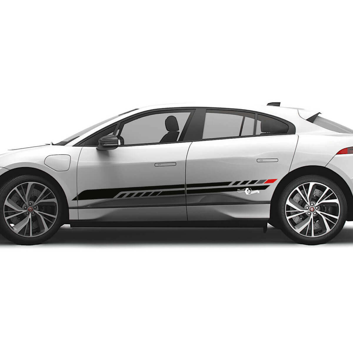 Adesivo Jaguar I Pace Side 2 colori strisce moderne grafica decalcomania linee logo
