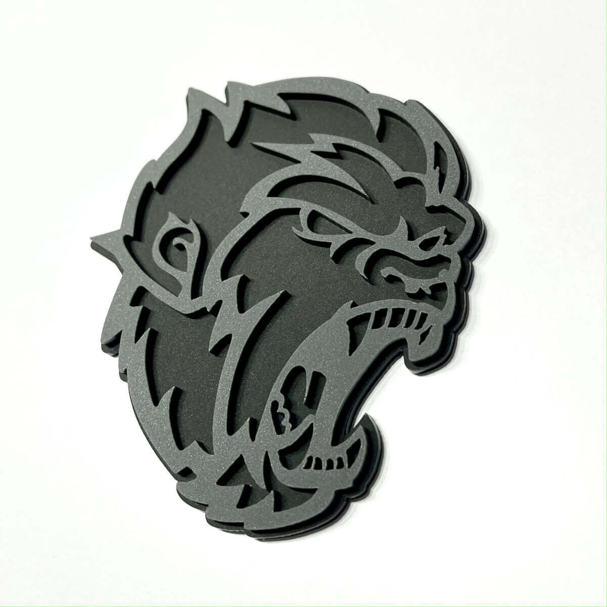 Angry Yeti Sasquatch Bigfoot Distintivo 3D Emblema dei distintivi del parafango grigio vs nero

