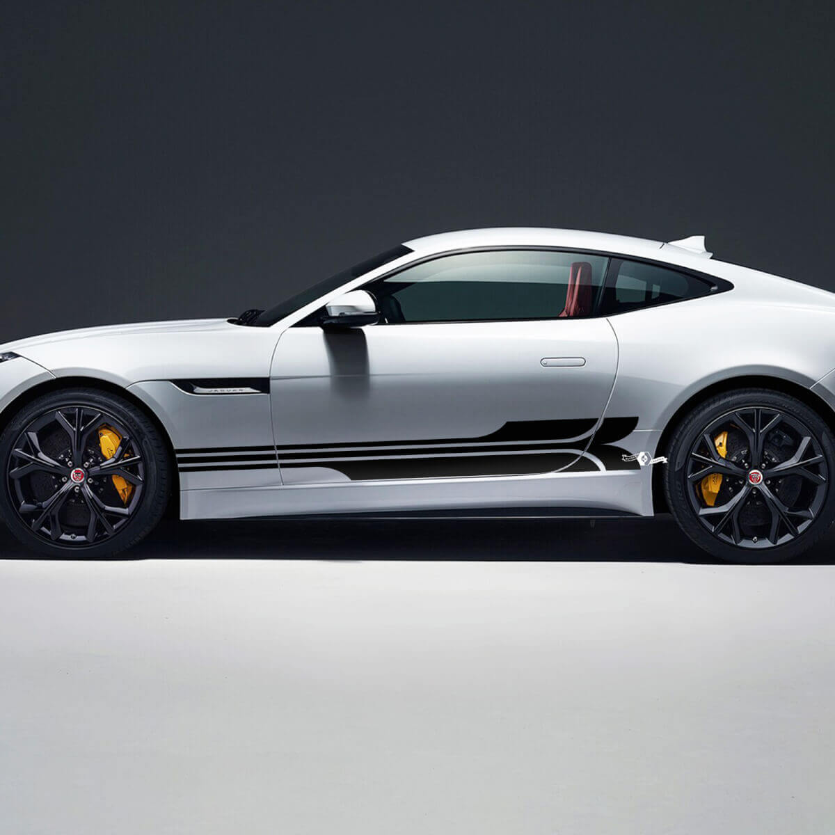 Adesivo con logo Jaguar F-Type R Side Stripes Racing Graphics Decalcomania per porte
