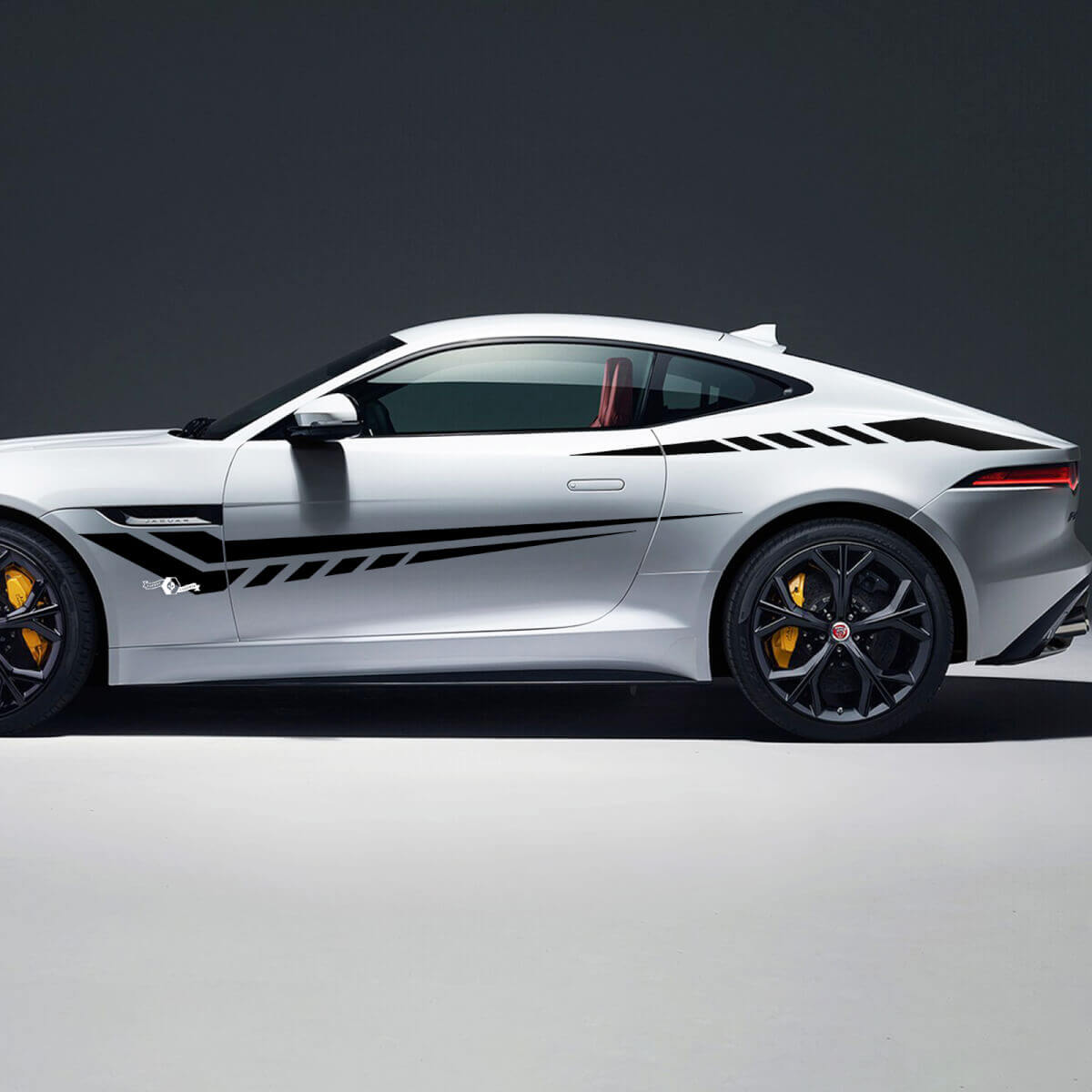 Jaguar F-Type R Side Strobe Stripes Racing Graphics Decalcomania per porte Adesivo con logo
