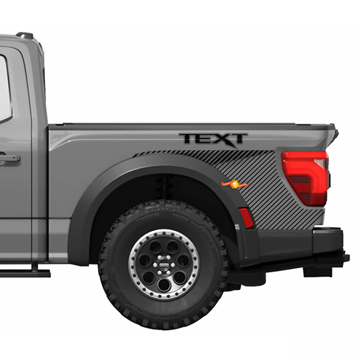 Kit 4 Adesivi in Vinile Strisce Laterali per Piano Porta per Musclecar truck power truck R