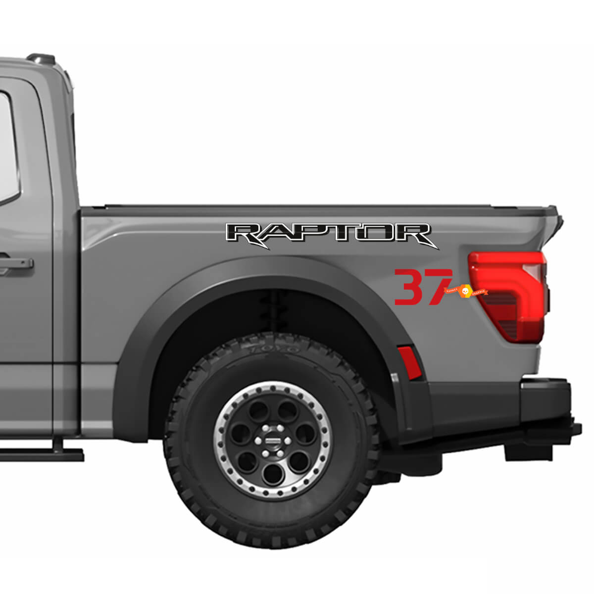 Grafica laterale del comodino adatta alle strisce del kit di decalcomanie in vinile Ford F150 Raptor 37
