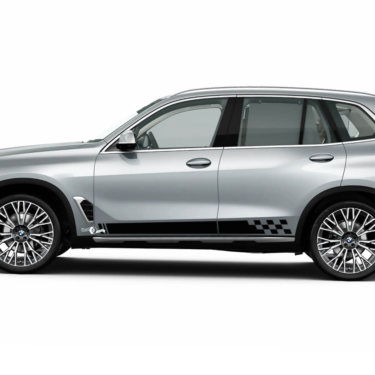 Strisce a scacchi per adesivo decalcomania in vinile per porte laterali BMW X5 G05
