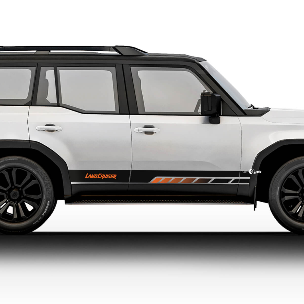 Kit di decalcomanie grafiche in vinile con strisce stile vintage Toyota Land Cruiser
