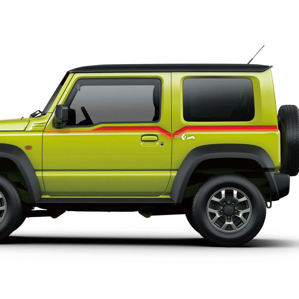 Coppia decalcomanie grafiche Suzuki JIMNY per porte laterali Stripe Lines Lines adesivo 3 colori
