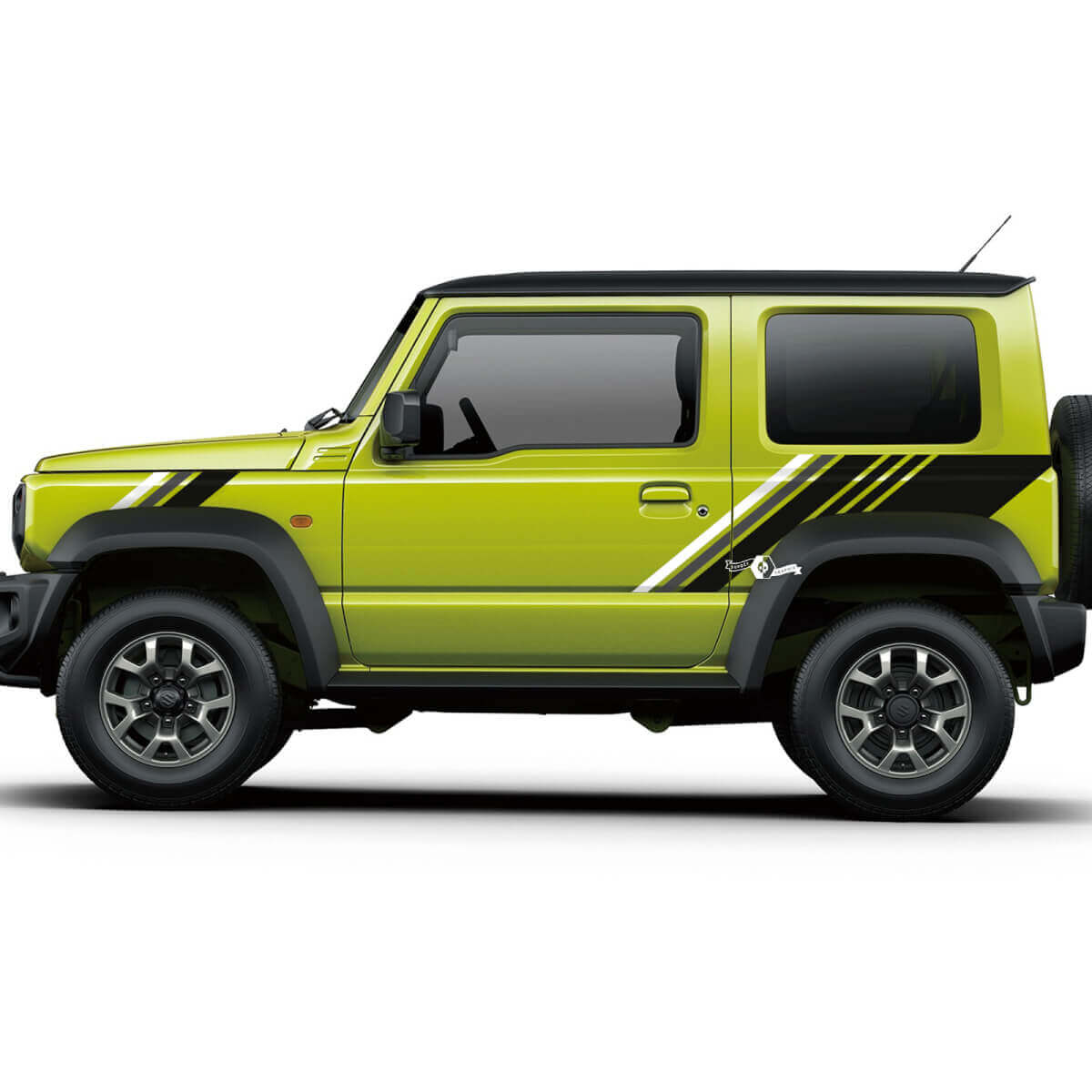Coppia adesivi grafici Suzuki JIMNY per porte laterali Splash Fender Lines 3 colori
