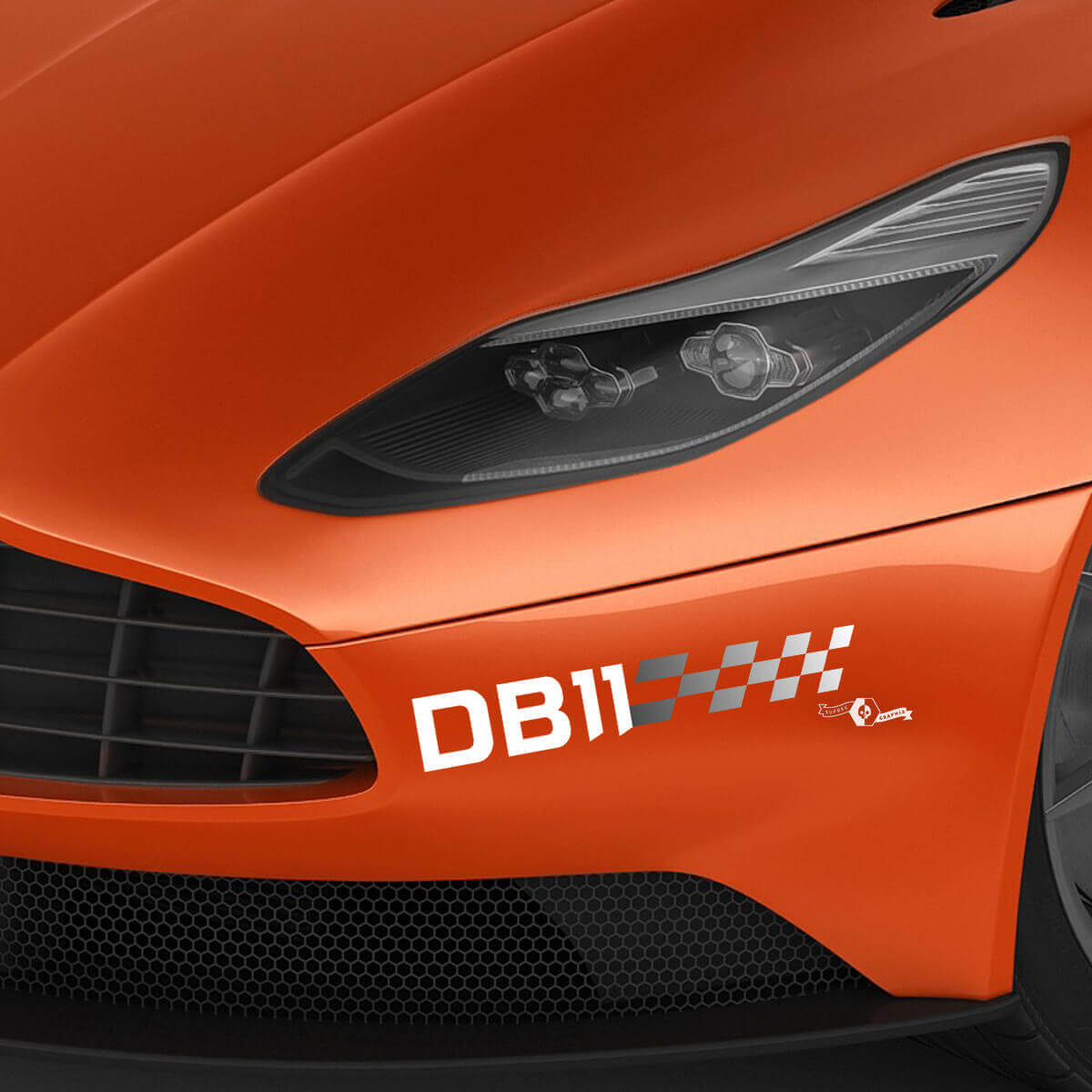 Coppia adesivi decalcomanie in vinile per paraurti anteriore Aston Martin DB11 2 colori - sfumatura
