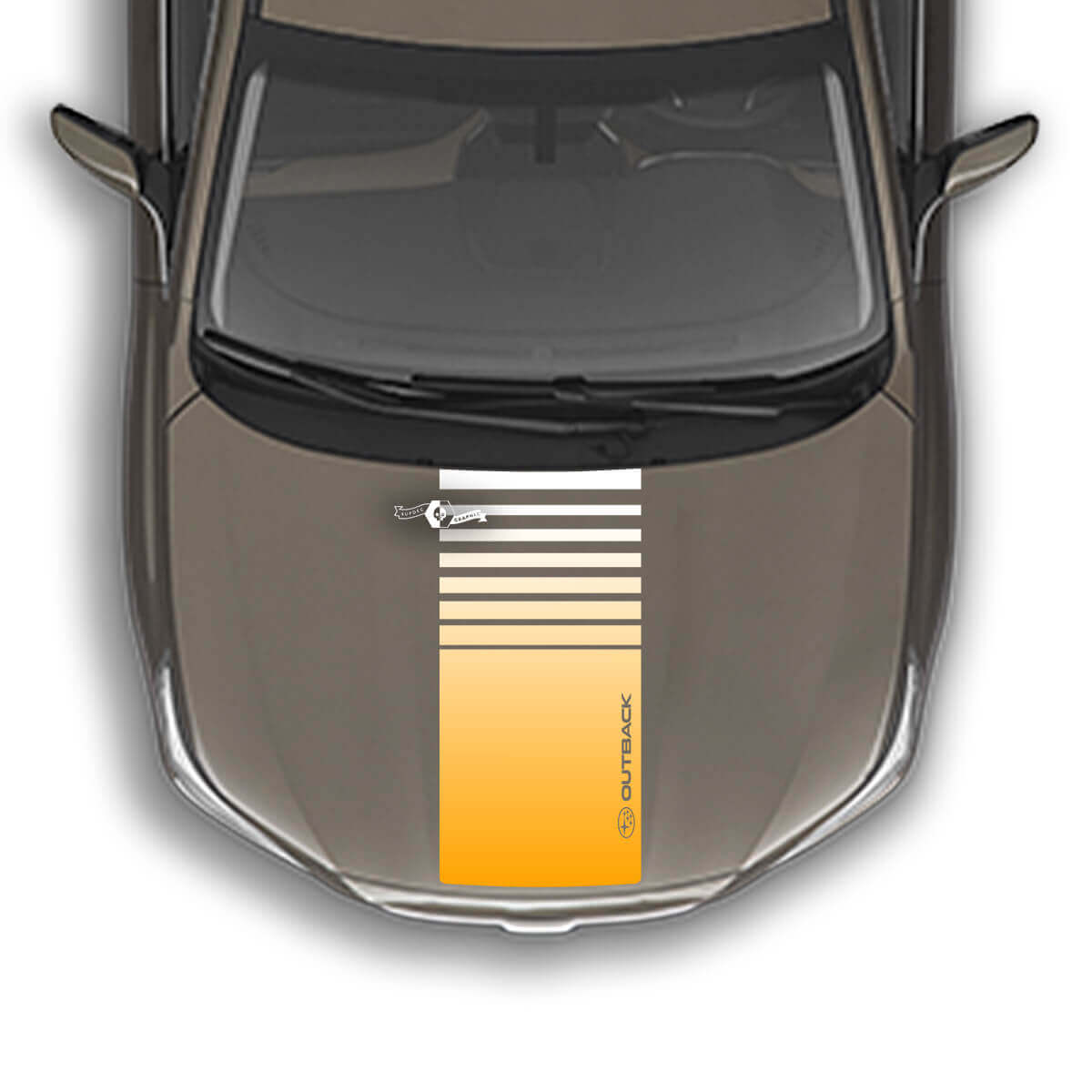 Adesivo grafico decalcomania Punisher a strisce per cofano adatto a Suba Outback - gradiente
