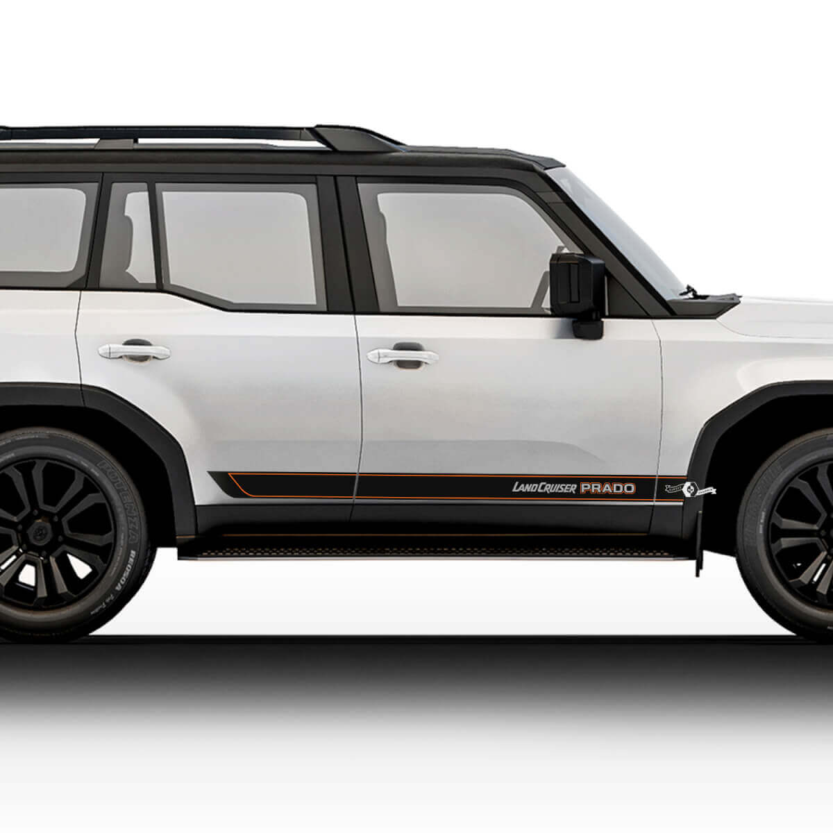 Kit di decalcomanie per adesivi grafici in vinile per Toyota Land Cruiser Prado a strisce stile vintage
