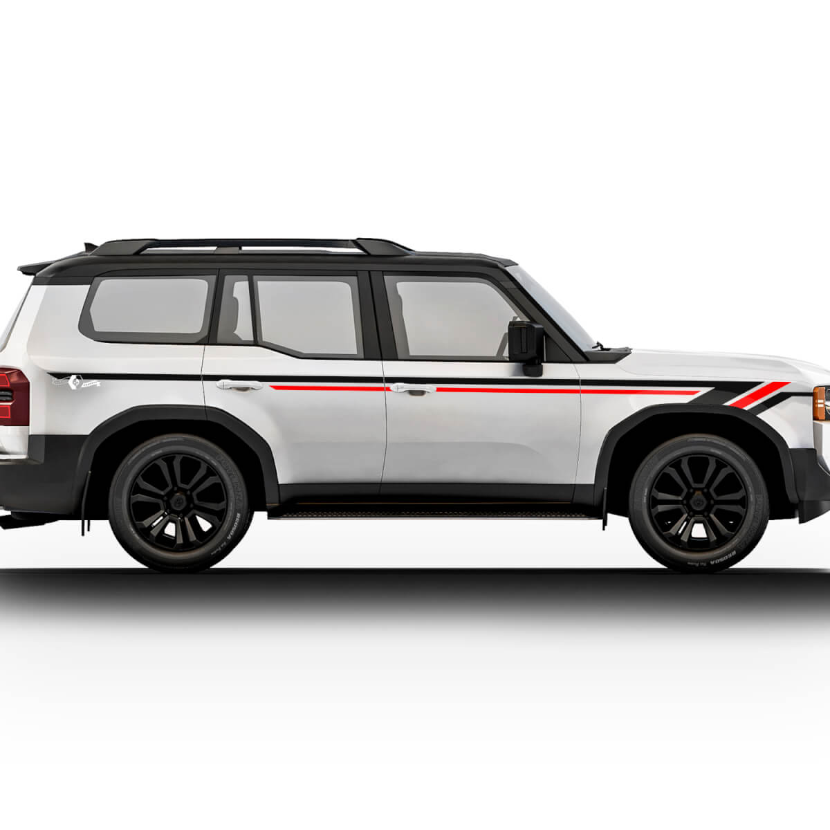 Kit di decalcomanie per adesivi grafici in vinile per strisce di porte Toyota Land Cruiser
