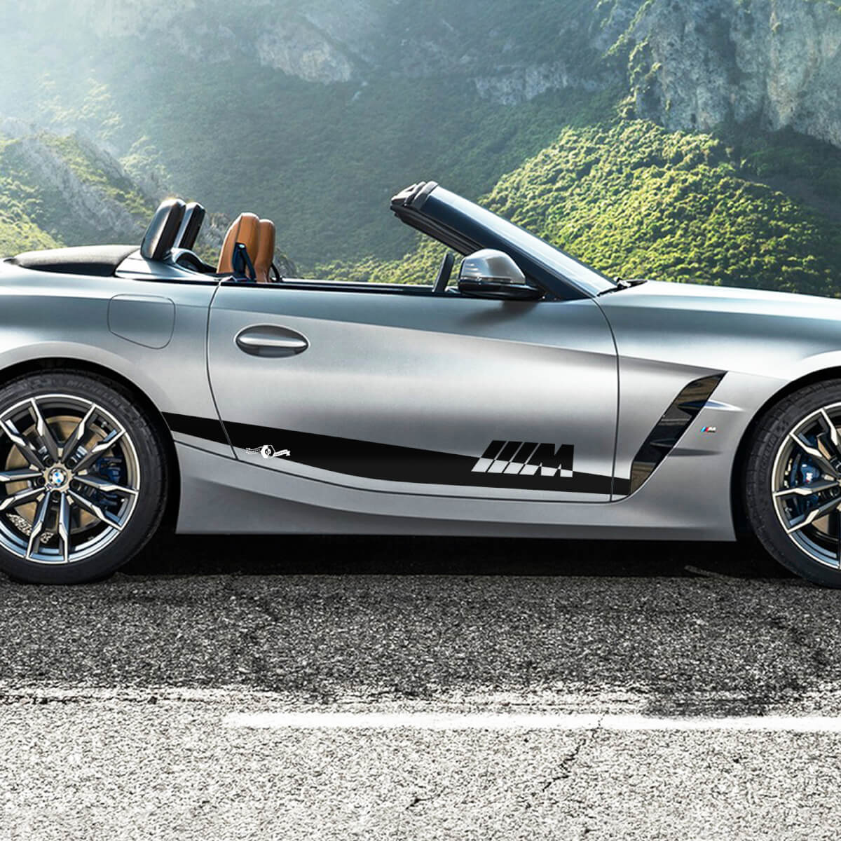 Strisce di accento per porta laterale con logo M BMW Z4 adesivo in vinile
