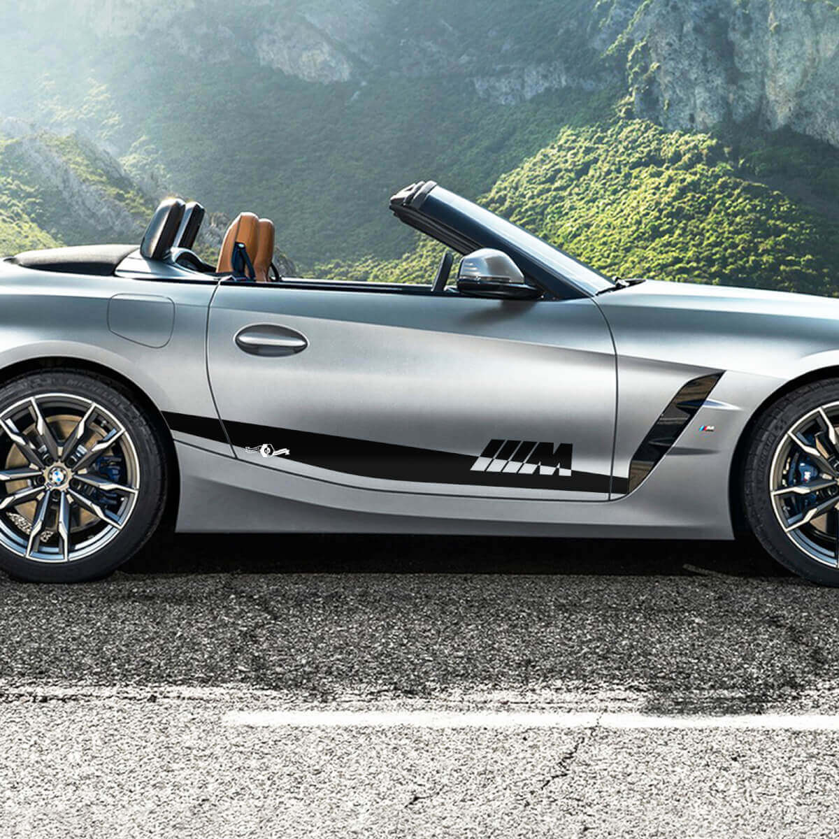 Strisce decorative per portiera laterale con logo M BMW Z4 adesivo in vinile
