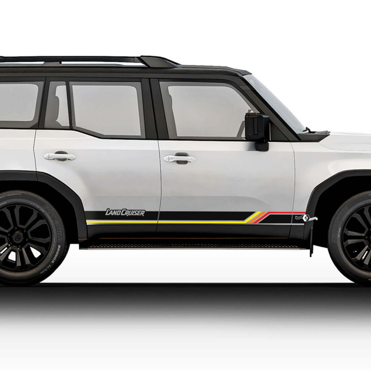 Kit Adesivi in Vinile Strisce Laterali Portiera Stile Vintage per Toyota Land Cruiser 2024