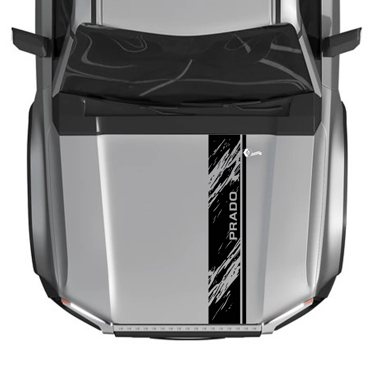 2024 Toyota Land Cruiser Prado Hood Stripe Distrutto Decalcomanie Decalcomanie grafiche in vinile
