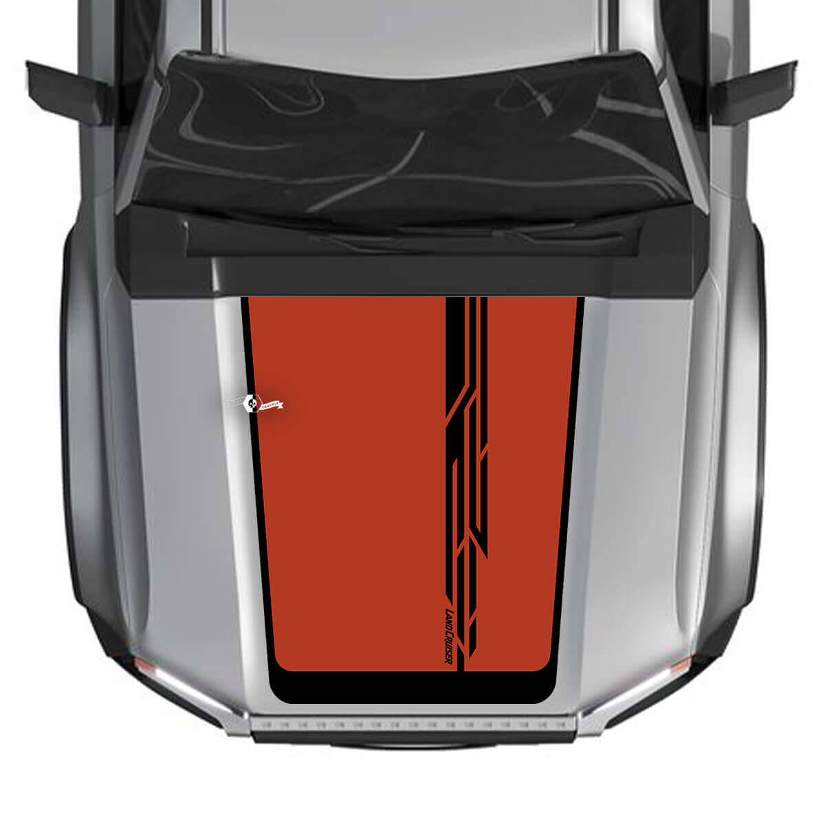 2024 Toyota Land Cruiser Prado Decalcomanie per cofano Decalcomanie grafiche in vinile Linea grande 2 colori
