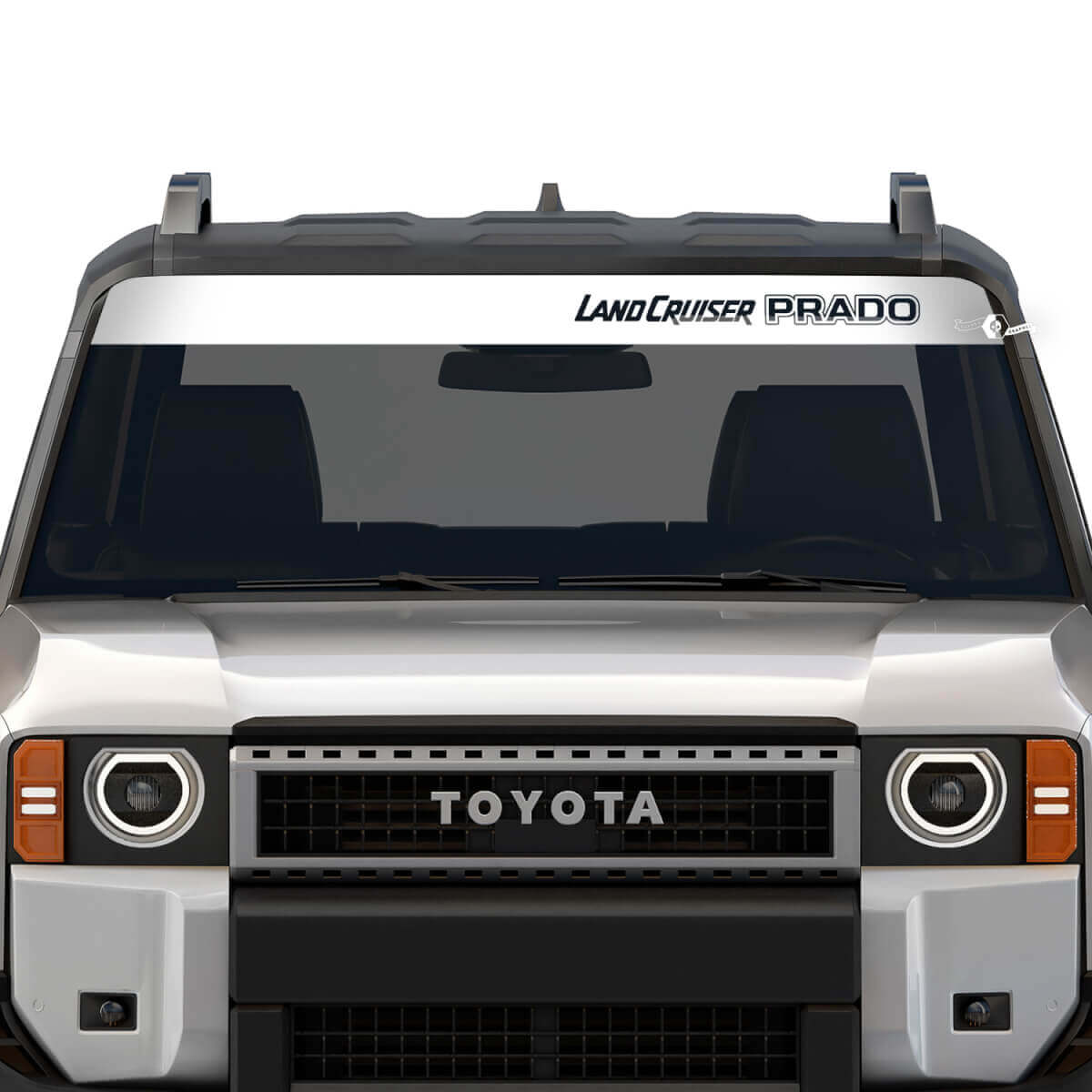 Striscione per parabrezza Toyota Land Cruiser Prado 2024 Decalcomanie a strisce distrutte Decalcomanie grafiche in vinile
