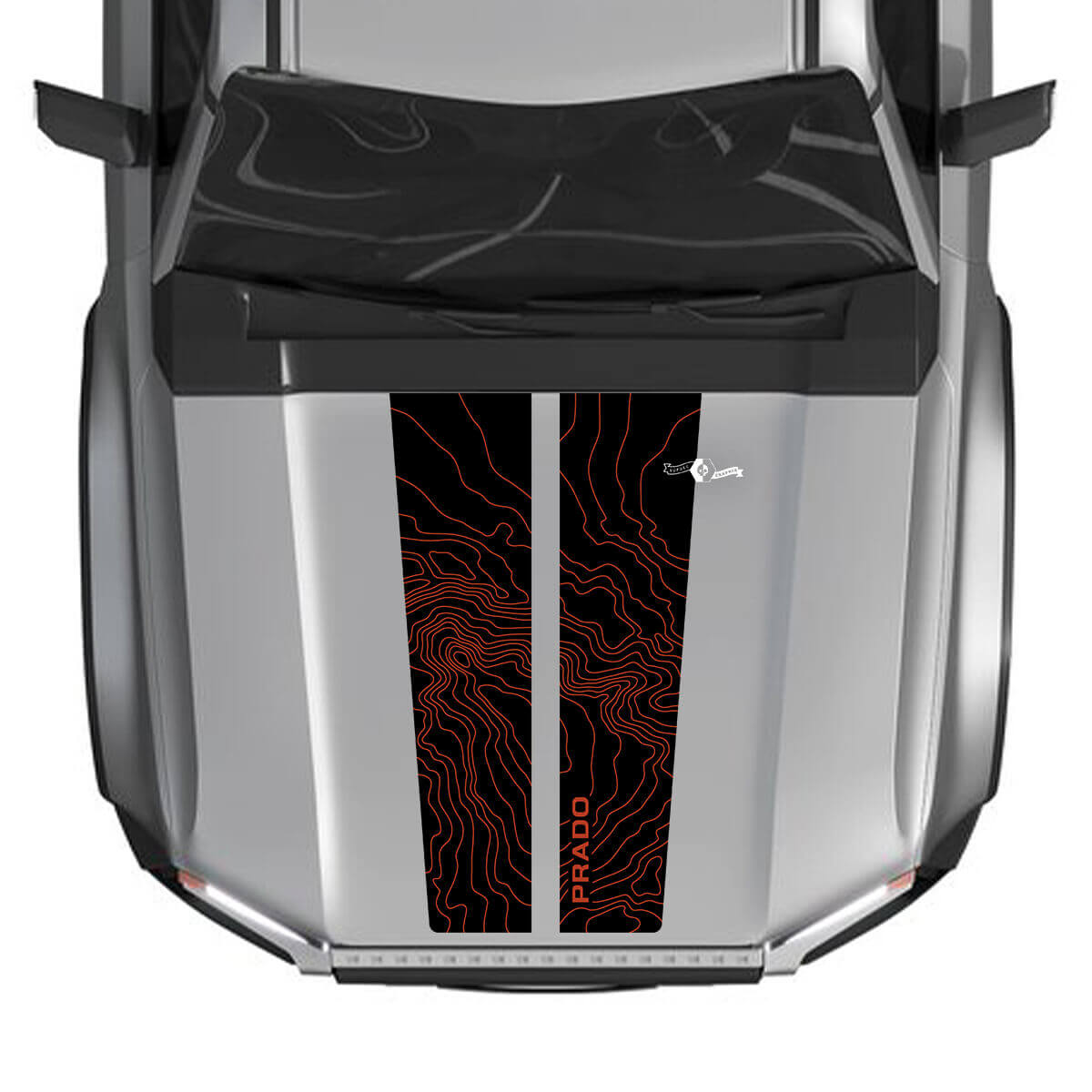 Cofano per decalcomanie Toyota Land Cruiser Prado del 2024 decalcomanie grafiche in vinile diviso 2 colori
