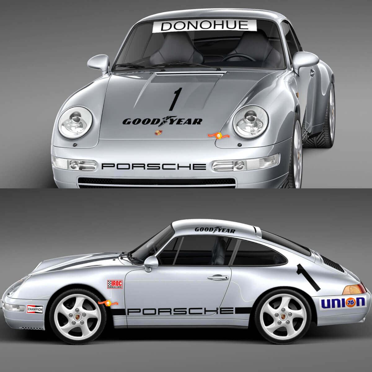 Set di decalcomanie per adesivi Porsche 911 Racing del 1974 - Grafica classica in vinile per restauro e personalizzazione 3
