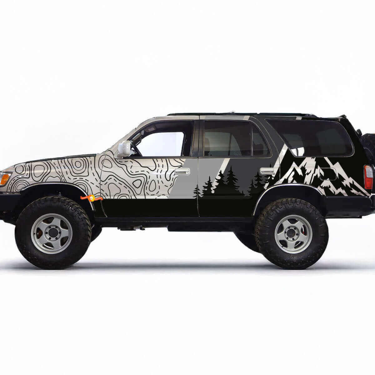 Kit Adesivo in Vinile Laterale Foresta Montuosa Topografica per Toyota 4Runner