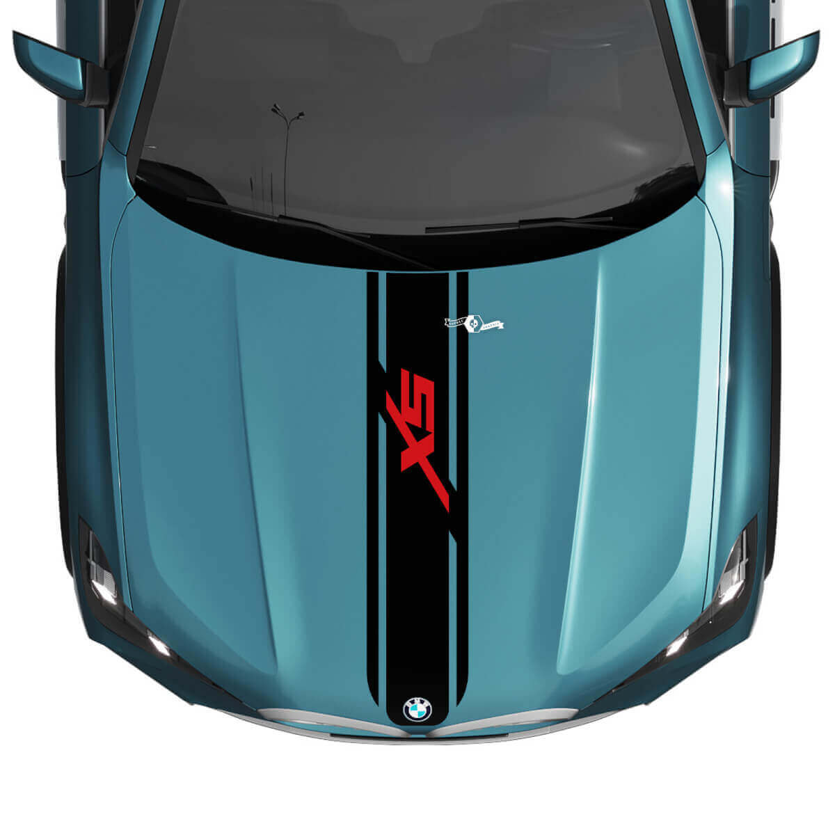 Decalcomania adesiva personalizzata per cofano BMW X5 G05 - Vinile 2 colori
