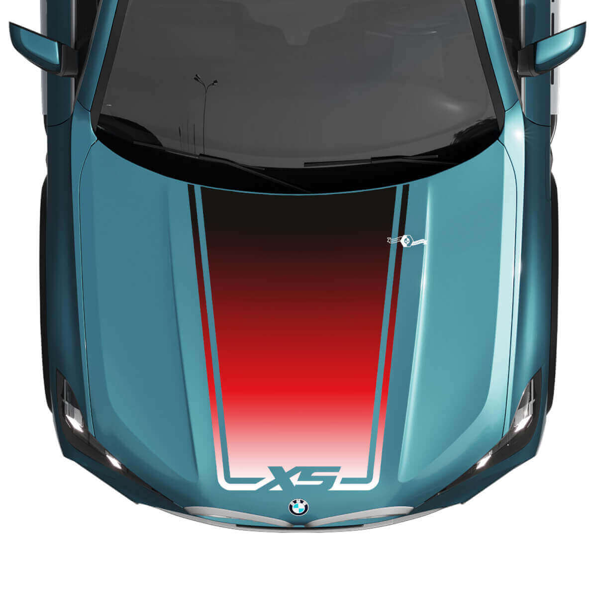 Decalcomania centrale con accento avvolgente per cofano BMW X5 G05 - Adesivi grafici in vinile
