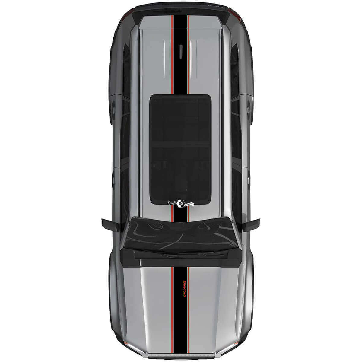 Strisce sul Cofano e Tetto Kit Adesivi Vinile Rally 2 Per Toyota Land Cruiser Prado