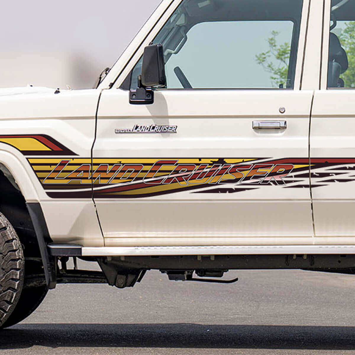 Adesivi Lettere Retro Strisce Laterali Classiche Kit Grafico Decalcomanie per Toyota Land Cruiser