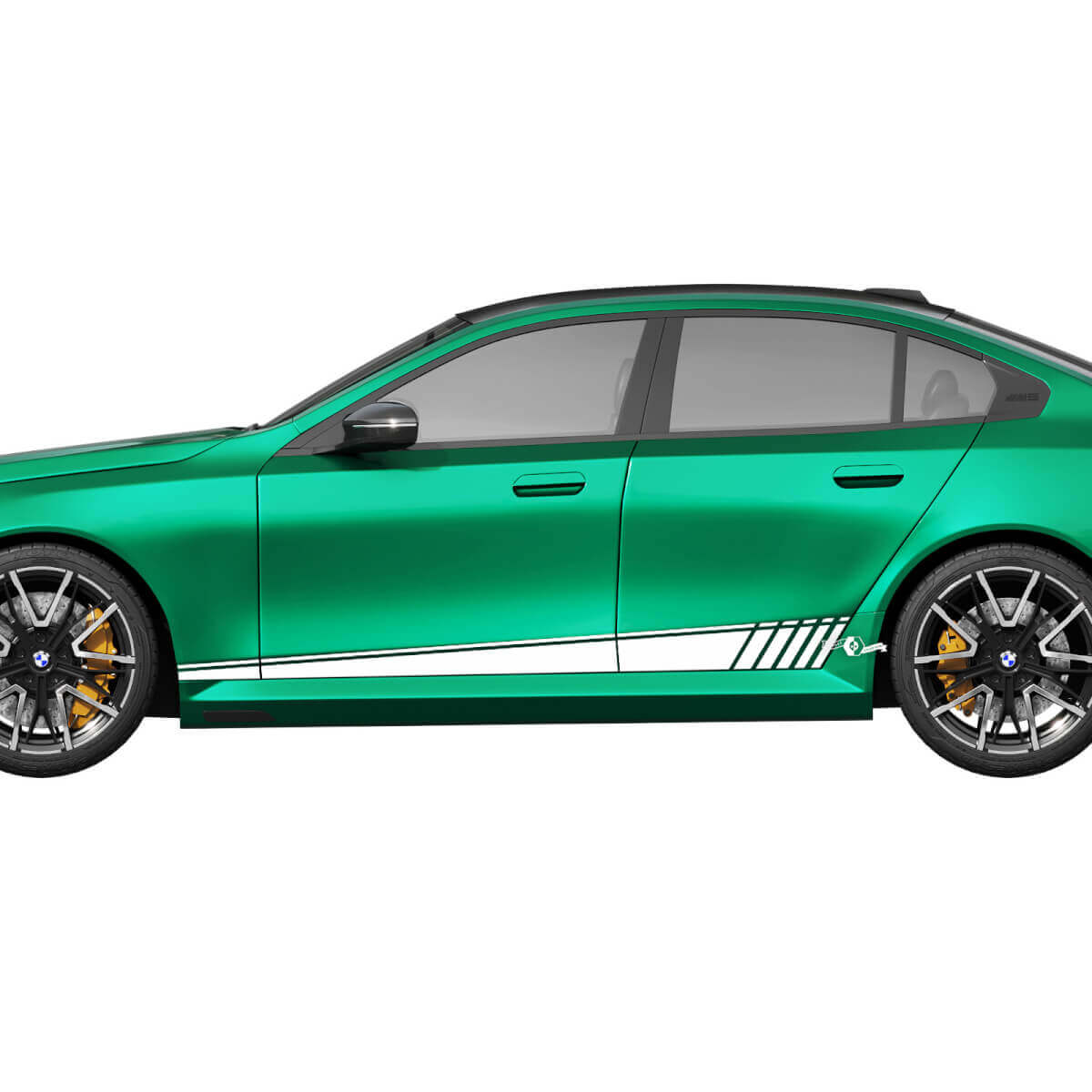 Kit adesivi laterali a strisce lampeggianti per BMW Serie 5 G60 M5 G90 - Adesivi in vinile SupDec Graphix
