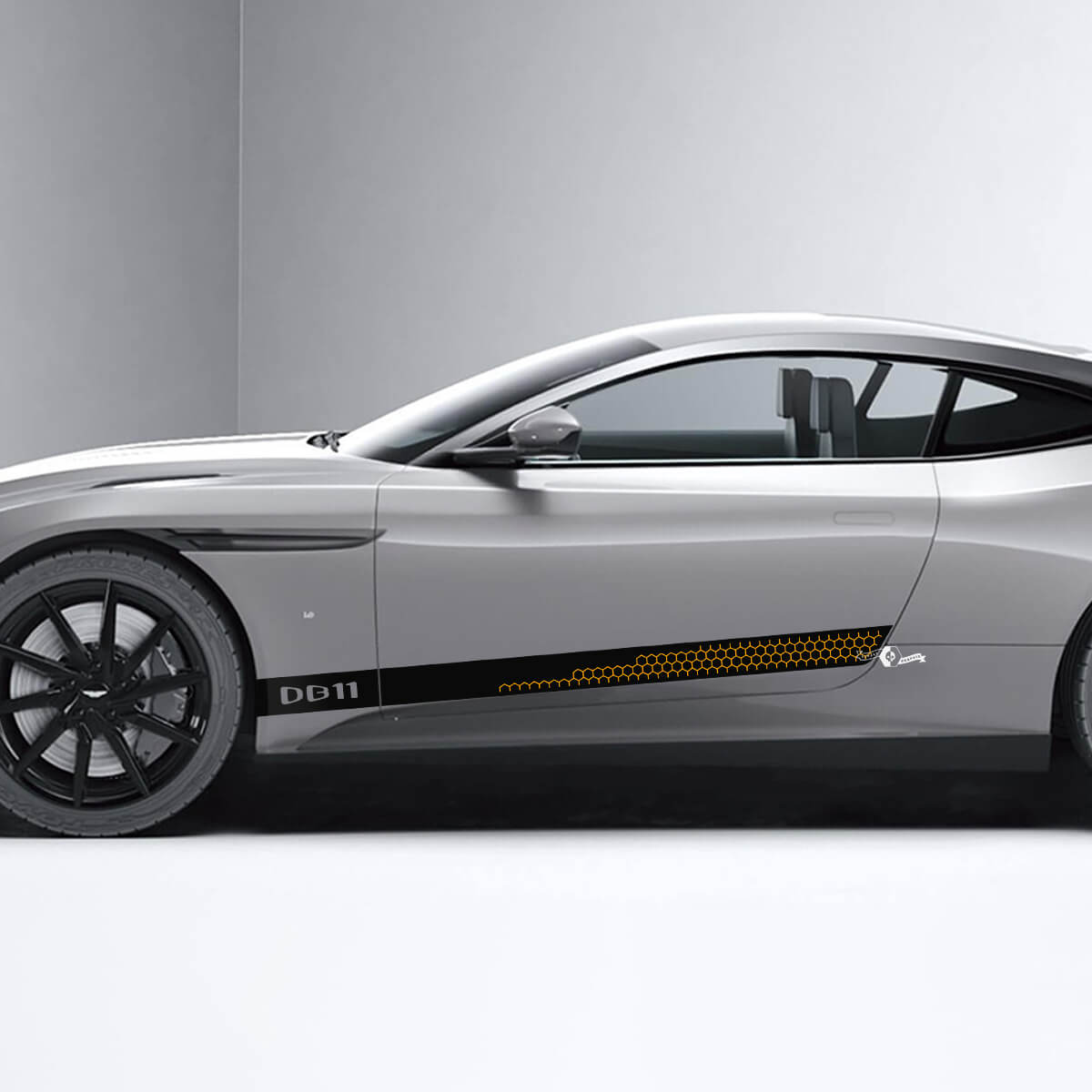 Adesivi per decalcomanie in vinile per porte a nido d'ape laterali Aston Martin DB11 2 colori
