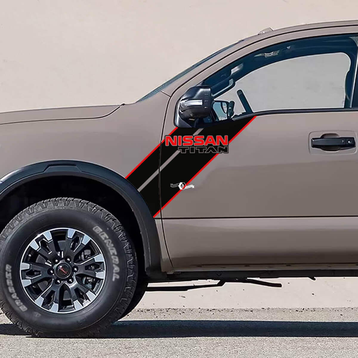 Kit di Adesivi in Vinile con Doppie Strisce per Parafango Anteriore Porta per Nissan Titan