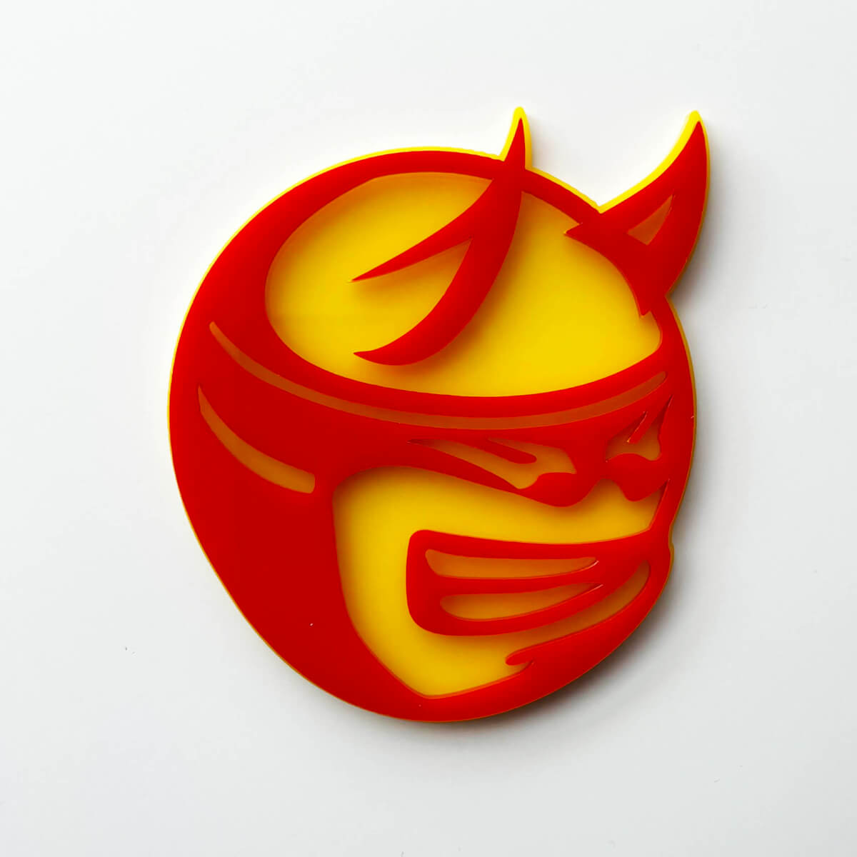 Badge 3D personalizzato Drag Bee Demon Dodge Charger Challenger logo Fender Badge Emblem rosso e giallo
