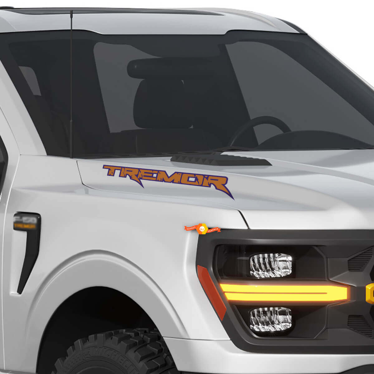 Hood Tremor Raptor Style con contorno - Decalcomanie adesive per Ford F-150 Tremor Truck

