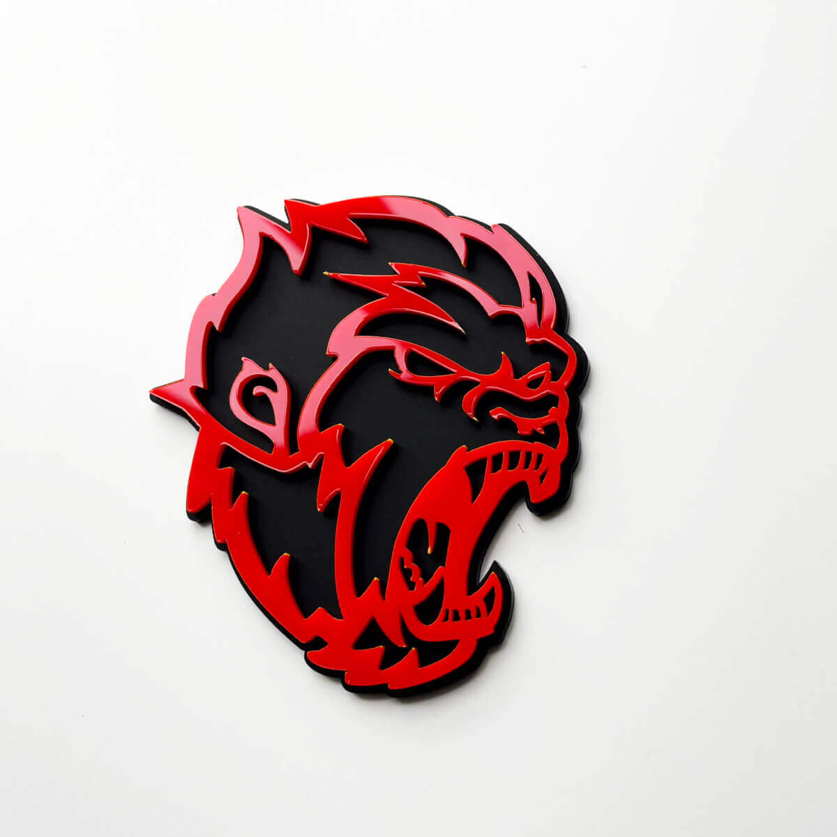 Emblema dei distintivi del parafango 3D Angry Yeti Sasquatch Bigfoot Nero vs Rosso

