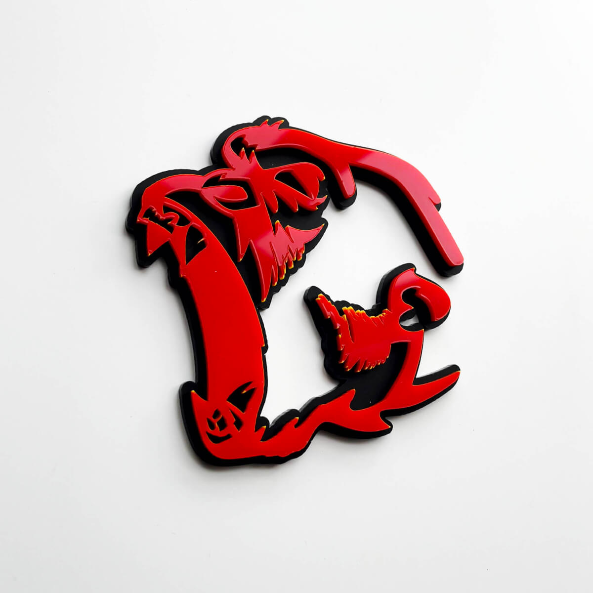 Gorilla Angry 3D Badge Fender Badge Emblema Rosso vs Nero
