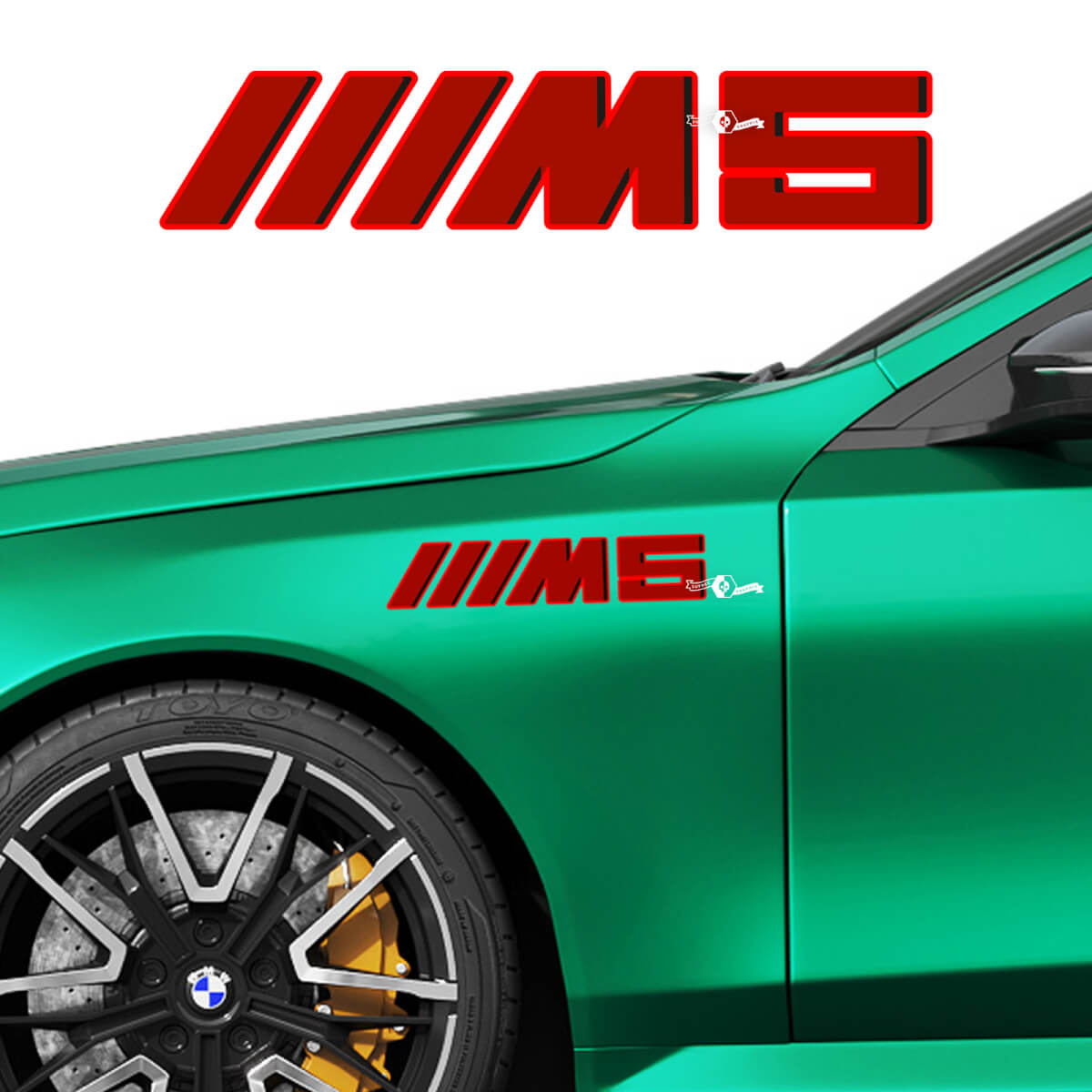 Kit decalcomanie da corsa con logo M a 3 colori per BMW Serie 5 G60 M5 G90
