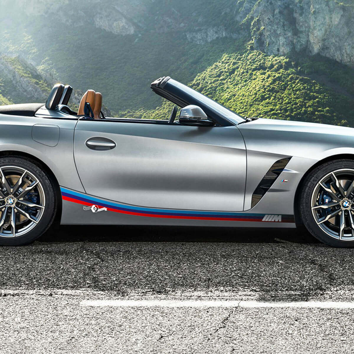 Kit adesivo in vinile a strisce per sottoporta stile M per BMW Z4