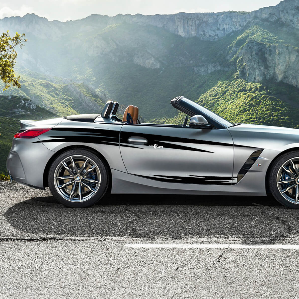Adesivo decalcomania in vinile con strisce tribali per porte con accenti laterali adatto per BMW Z4
