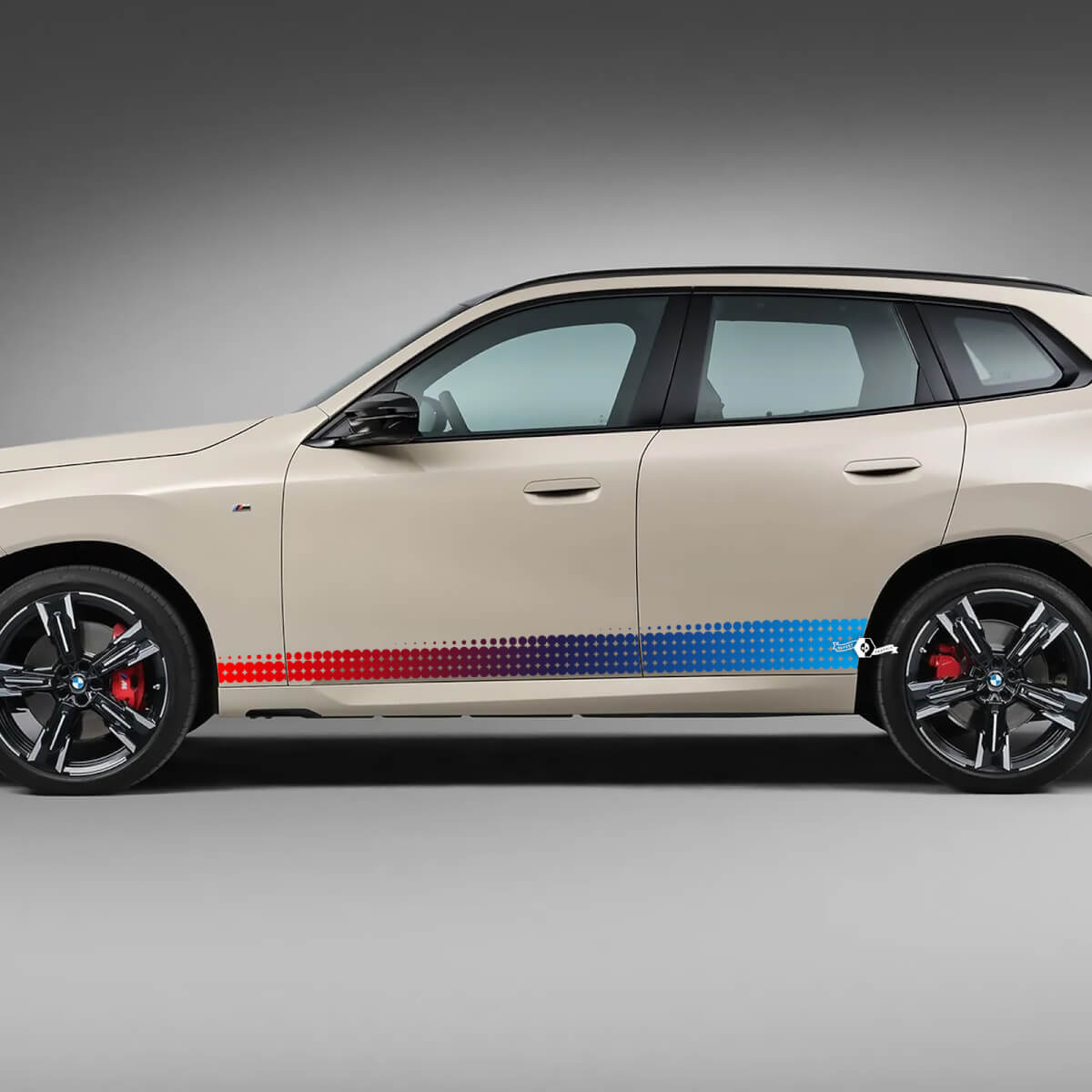 Kit decalcomanie M per strisce sfumate per porta laterale BMW X3 2024 - Grafica in vinile personalizzata per G01 e F25
